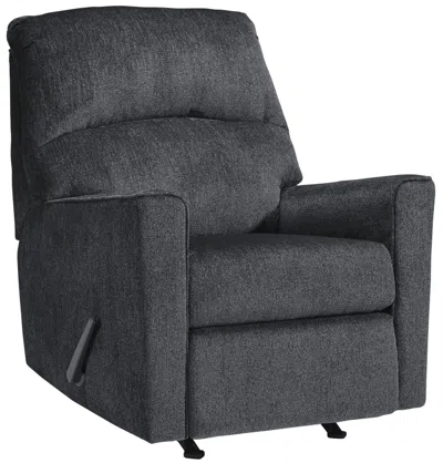 Hivvago Fabric Upholstered Rocker Recliner With Tufted Back, Charcoal Gray