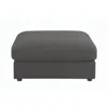 Hivvago Fabric Upholstered Wooden Ottoman With Loose Cushion Seat And Small Feet, Dark Gray
