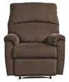 Hivvago Fabric Upholstered Zero Wall Recliner With Pillow Top Armrests, Brown In Brown