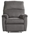 Hivvago Fabric Upholstered Zero Wall Recliner With Pillow Top Armrests, Gray In Gray