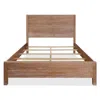 Hivvago Farmhome Rustic Solid Pine Platform Bed In King Size In Brown