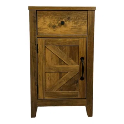 Hivvago Farmhouse Brown Antique Brown Table With Charging Station
