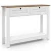 Hivvago Farmhouse Console Table With 2 Drawers 42 Inch Long Narrow Entryway Table In White