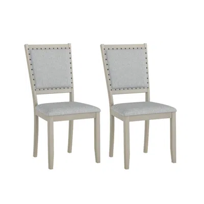 Hivvago Farmhouse Dining Chair Set Of 2 Fabric Upholstered Kitchen Chairs
