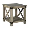 Hivvago Farmhouse Style End Table With X Shaped Sides And Open Bottom Shelf, Gray In Brown