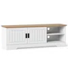 Hivvago Farmhouse Tv Stand For Tvs Up To 65 Inch With Sliding Doors And Storage Cabinets In White
