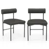 Hivvago Faux Leather Upholstered Kitchen Side Chair Set Of 2 With Curved And Padded Backrest-brown