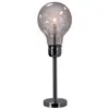 Hivvago Febe 26 Inch Table Lamp, Large Bulb Shade, Glass, Metal, Black Nickel In Metallic