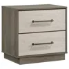 Hivvago Fene Nightstand, 2 Storage Drawers With Nickel Handles, 24 Inch Gray In Brown