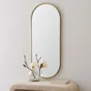 Hivvago Fenny Wall Mounted Mirror Decor, Oval Shape, 16 X 40, Champagne Metal In Gold