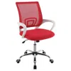 Hivvago Fera Rolling Office Chair, Adjustable Chrome Base, Red Mesh Fabric In Red