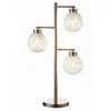 Hivvago Fern 31 Inch Table Lamp With 3 Orb Shades, Metal, Sand Chrome Finish In Brown