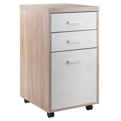 Hivvago File Cabinet 2-drawer Reclaimed Wood And White In Neutral