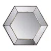 Hivvago Filo 21 Inch Wall Accent Mirror, Raised Tray Edges, Hexagonal Mirror Frame