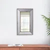 Hivvago Filo 24 Inch Wall Mirror, Raised Tray Edges, Mirrored Rectangular Frame In Gray