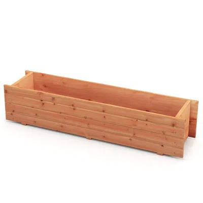 Hivvago Fir Wood Planter Box With 2 Drainage Holes And 3 Added Bottom Crossbars-orange In Brown