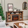 Hivvago Fireplace Tv Stand For Tvs Up To 65 Inch With Side Cabinets And Remote Control-brown