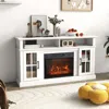 Hivvago Fireplace Tv Stand For Tvs Up To 65 Inch With Side Cabinets And Remote Control-white