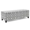 Hivvago Flash Storage Ottoman Bench, Light Gray Geometric Print Fabric 51 Inch
