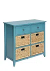 Hivvago Flavius Console Table With 6 Drawers, Blue In Blue