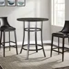 Hivvago Flint Bar Height Table Round 42 Inch, Dark Brown Mahogany Wood N Metal In Black