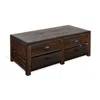 Hivvago Flint Coffee Table, 2 Drawers, Crates, Dark Brown Mahogany, 50 Inch In Brown