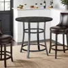 Hivvago Flint Counter Height Table Round 36 Inch, Dark Brown Mahogany W Metal In Brown