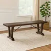 Hivvago Flint Dining Bench With Turnbuckles, 70 Inch Dark Brown Mahogany Wood In Brown
