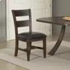 Hivvago Flint Dining Chair, Ladderback, Dark Gray Fabric And Brown Mahogany In Blue