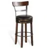 Hivvago Flint Swivel Barstool Chair Set Of 2, Black Faux Leather, Dark Brown In Brown