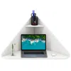 Hivvago Floating Triangular Corner Computer Desk With Storage Shelf
