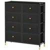 Hivvago Floor Dresser Storage Organizer With Drawers, Fabric Bins And Metal Frame