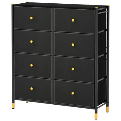 Hivvago Floor Dresser Storage Organizer With Drawers, Fabric Bins And Metal Frame