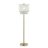 Hivvago Floor Lamp With Hanging Crystal Accents, White And Gold In Gold