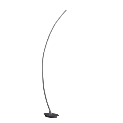 Hivvago Floor Led Lamp With Metal Arched Design, Brushed Silver