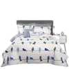 Hivvago Floral Birds On Wire Lightweight 7 Piece Quilt Set In Blue