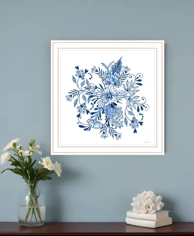 Hivvago Floral Calligraphy Sketches White Framed Print Wall Art