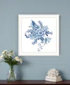 Hivvago Floral Calligraphy Sketches White Framed Print Wall Art In White