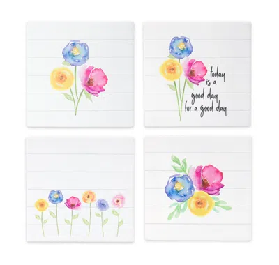 Hivvago Floral Tile Coaster (set Of 12) In Multi