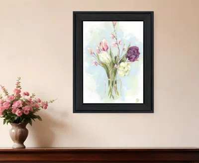 Hivvago Flower Farm Bouquet Black Framed Print Wall Art