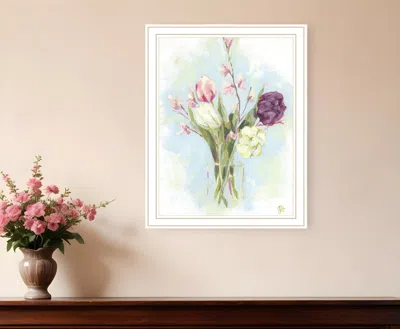 Hivvago Flower Farm Bouquet White Framed Print Wall Art