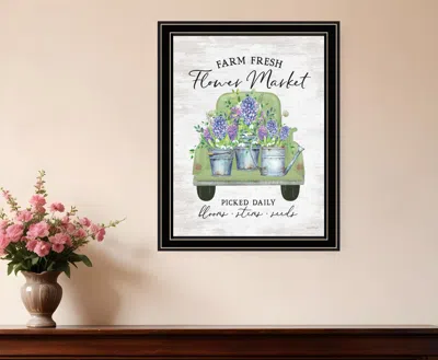 Hivvago Flower Market Hyacinths Black Framed Print Wall Art In Multi