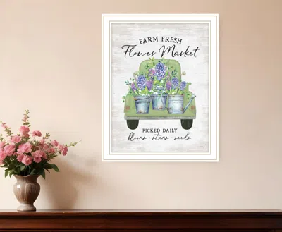 Hivvago Flower Market Hyacinths White Framed Print Wall Art In Multi