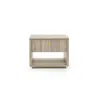 Hivvago Fly 32 Inch Nightstand, 1 Drawer, 1 Sleek Gold Handle, Travertine Gray In Gray