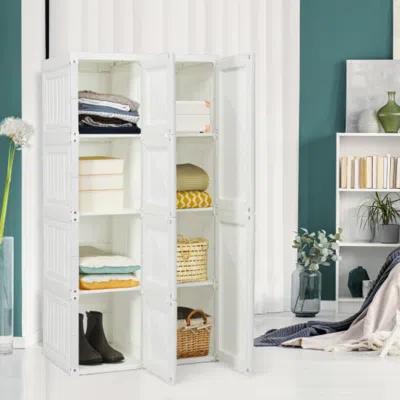 Hivvago Foldable Armoire Wardrobe Closet With 8 Cubby Storage