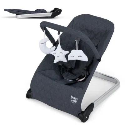 Hivvago Foldable Baby Bouncer With Removable Fabric Cover And Toy Bar