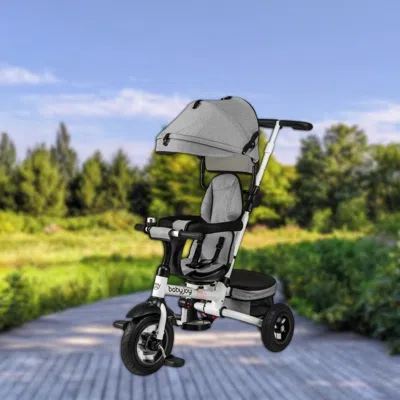 Hivvago Foldable Baby Trike Stroller With Adjustable Canopy And Reversible Seat