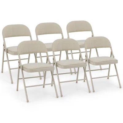 Hivvago Foldable Chair Set Of 6 With Padded Seat Seat And Fabric Covered Backrest-set Of 6