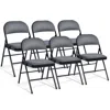 Hivvago Foldable Chair Set With Padded Seat Seat And Fabric Covered Backrest-set Of 6
