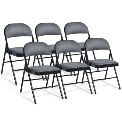 Hivvago Foldable Chair Set With Padded Seat Seat And Fabric Covered Backrest-set Of 6